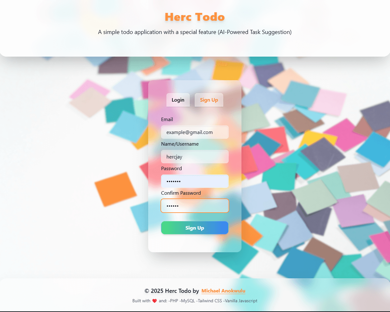 Herc ToDo interface