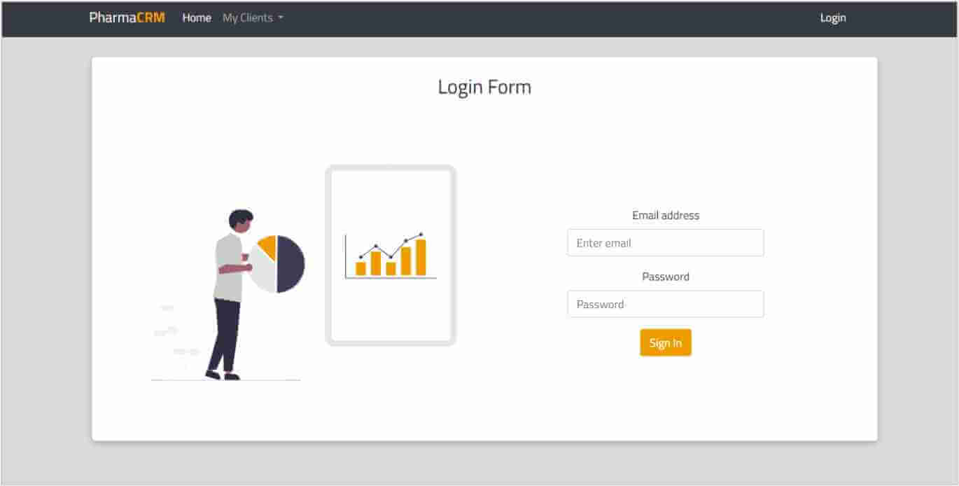 Pharma CRM interface