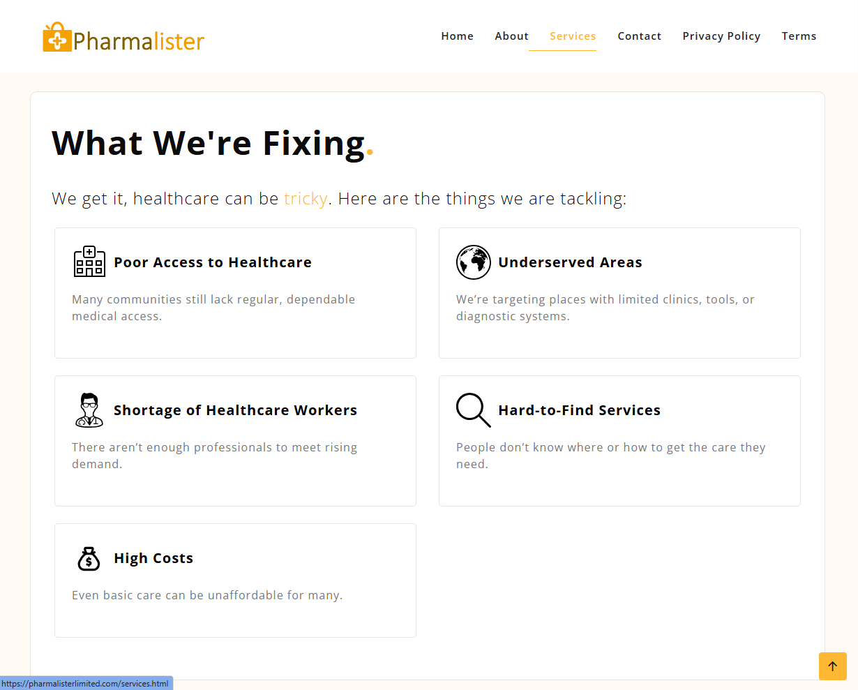 Pharmalister interface